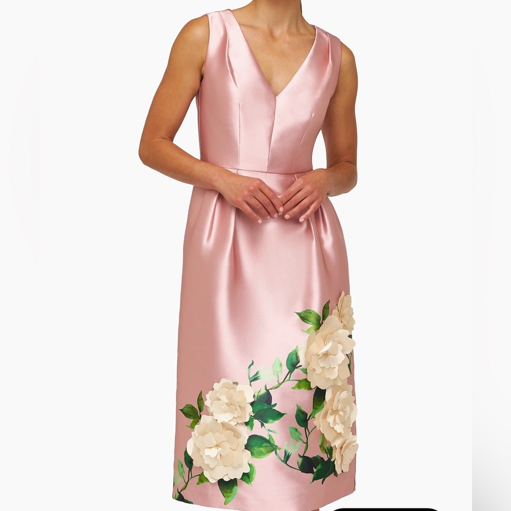 KAY UNGER Briella Floral Appliqu Midi-Dress